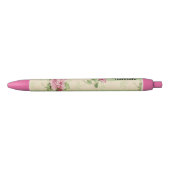 Stylo Noir Minable romantique de roses rayés de fleurs de (Devant)