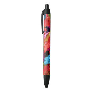 Stylo Noir mini assemblage peaux de peinture orange