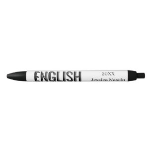 Stylo Noir Minimaliste Texte Vertical Violet Lilas Matière Sc