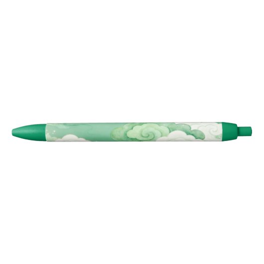 Stylo Noir Mint Auspicious Clouds Pen (Devant)