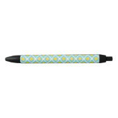 Stylo Noir Mode jaune bleue d'ikat tribal moderne (Devant)