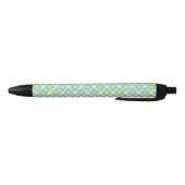 Stylo Noir Mode jaune bleue d'ikat tribal moderne (Bas)