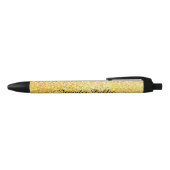 Stylo Noir Modèle de nom de script manuscrit paillettes dorée (Haut)