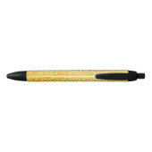 Stylo Noir Modèle de nom de script manuscrit paillettes dorée (Dos)