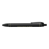 Stylo Noir Modèle de nom personnalisé en noir et or (Haut)