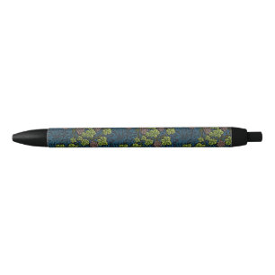 Stylo Noir Modèle de vigne de raisin noir sans couture de Wil