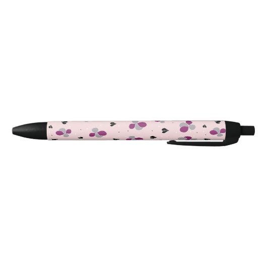 Stylo Noir Modèle floral (Bas)