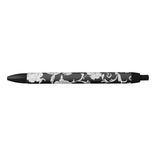 Stylo Noir Modèle floral (Devant)
