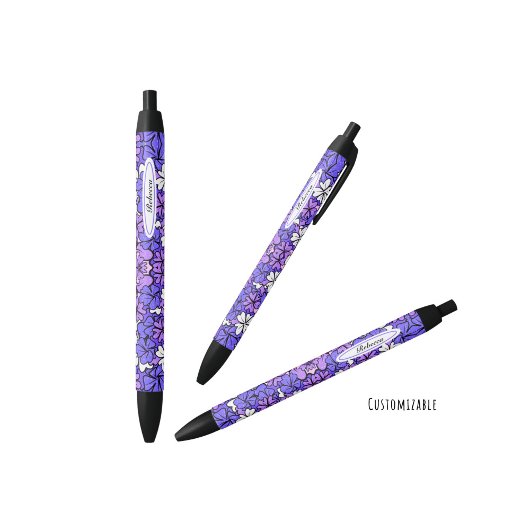 Stylo Noir Modèle floral