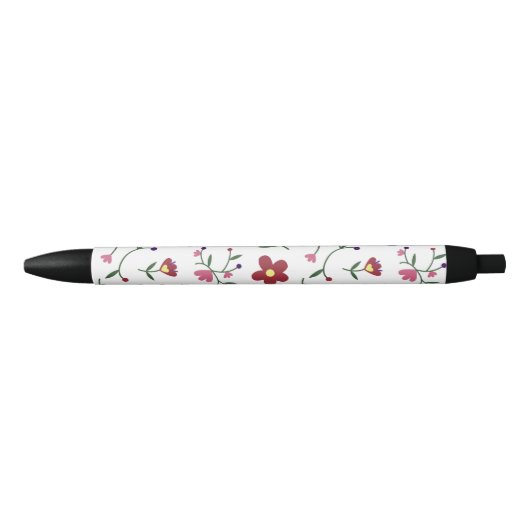 Stylo Noir Modèle floral à main (Devant)