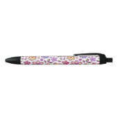 Stylo Noir Modèle floral hippie moderne | Botanique (Haut)