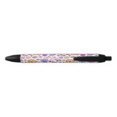 Stylo Noir Modèle floral hippie moderne | Botanique (Dos)