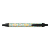 Stylo Noir Modèle floral jaune (Dos)