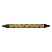 Stylo Noir Modèle Floral Or Fleur orientale (Devant)