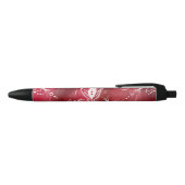 Stylo Noir Modèle Floral rouge (Haut)