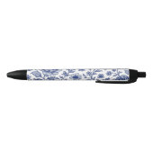 Stylo Noir Modèle Floral Royal Bleu Rose (Bas)