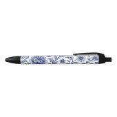 Stylo Noir Modèle Floral Royal Bleu Rose (Haut)