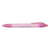 Stylo Noir Modèle personnalisé de script girly rose pailleté (Haut)