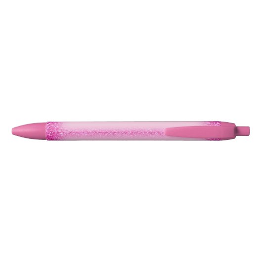 Stylo Noir Modèle personnalisé de script girly rose pailleté (Dos)