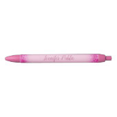 Stylo Noir Modèle personnalisé de script girly rose pailleté (Devant)