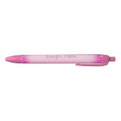 Stylo Noir Modèle personnalisé de script girly rose pailleté (Bas)