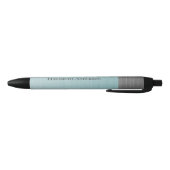 Stylo Noir Modern Minimalist Monogram Name Teal Blue Metallic (Bas)