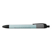 Stylo Noir Modern Monogram Name Teal Blue Brushed Metal (Haut)