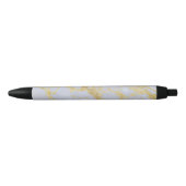 Stylo Noir Modern Trendy Gold Glitter Marble (Devant)