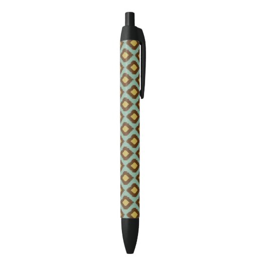 Stylo Noir Moderne jaune bleu d'ikat tribal moderne (Bas (Vertical))