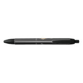 Stylo Noir Moderne Monogramme Initiale S & Nom Personnalisé (Dos)