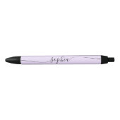 Stylo Noir Moderne Script Calligraphie Pastel Purple (Devant)