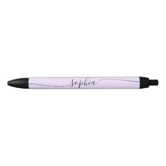 Stylo Noir Moderne Script Calligraphie Pastel Purple