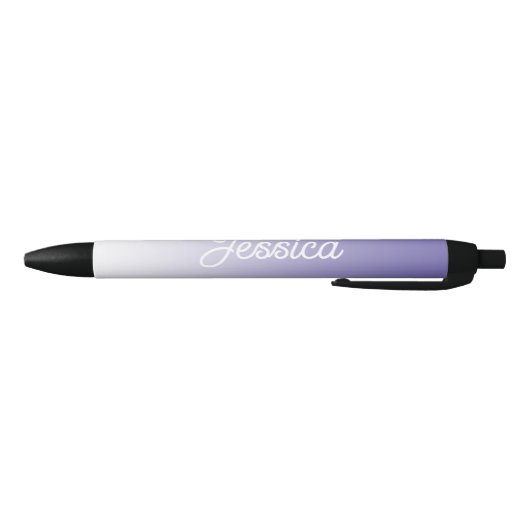 Stylo Noir (Modifiable) Ombre couleur violet clair et votre t (Bas)