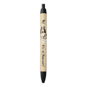 Stylo Noir Mon basset a mangé mon travail
