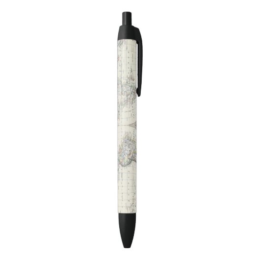 Stylo Noir Monde dans les hémisphères (Bas (Vertical))