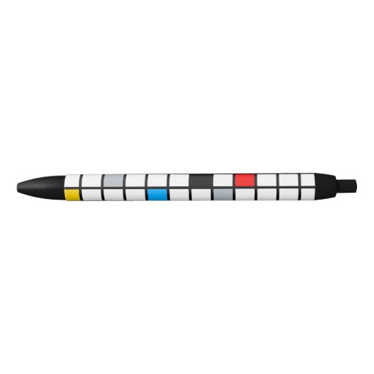 Stylo Noir Mondrian géométrique Composition minimaliste moder (Devant)