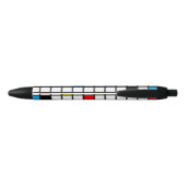 Stylo Noir Mondrian géométrique Composition minimaliste moder (Dos)