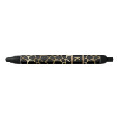 Stylo Noir Monogram Black and Gold Giraffe Pattern (Devant)