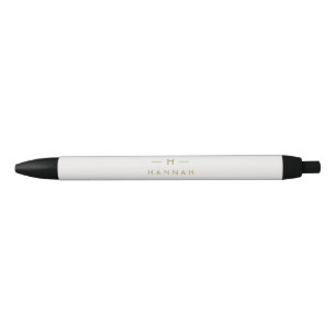 Stylo Noir Monogram or gray Minimaliste Elegant Moderne