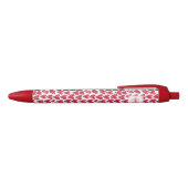 Stylo Noir Monogram Red Valentine Heart Pattern (Haut)