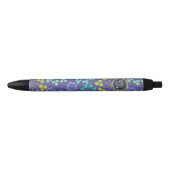 Stylo Noir Monogramme Abstrait Funky Blue Floral (Devant)