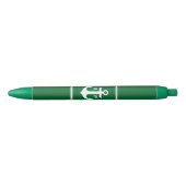 Stylo Noir Monogramme Ancre verte (Devant)