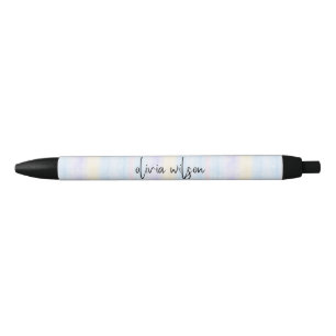 Stylo Noir Monogramme Aquarelle Abstraite 