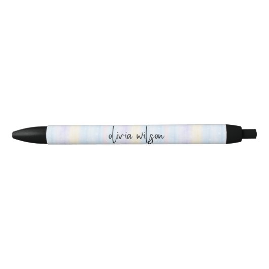 Stylo Noir Monogramme Aquarelle Abstraite  (Devant)