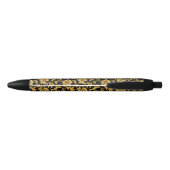 Stylo Noir Monogramme Black Gold Classy Élégant Motif (Dos)