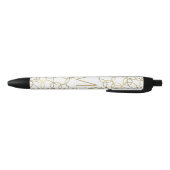 Stylo Noir Monogramme blanc Gold Glam Cercles élégants (Bas)