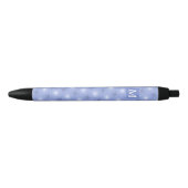 Stylo Noir Monogramme bleu cercles motif (Devant)