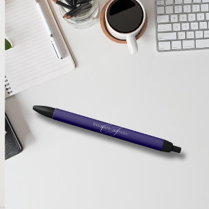 Stylo Noir monogramme bleu et blanc