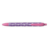 Stylo Noir Monogramme Cheval équitation mignonne fille violet (Dos)