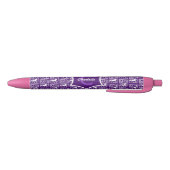 Stylo Noir Monogramme Cheval équitation mignonne fille violet (Bas)